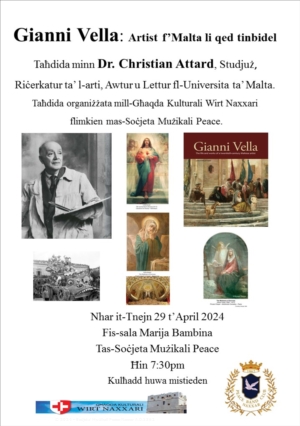 Taħdida fuq Ġianni Vella - Għaqda Kulturali Wirt Naxxari - 29 ta' April