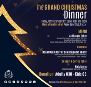 The GRAND CHRISTMAS Dinner 🎄- 12 ta' Diċembru