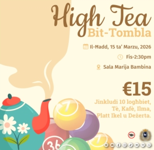 High Tea bit-Tombla - 15 ta' Marzu