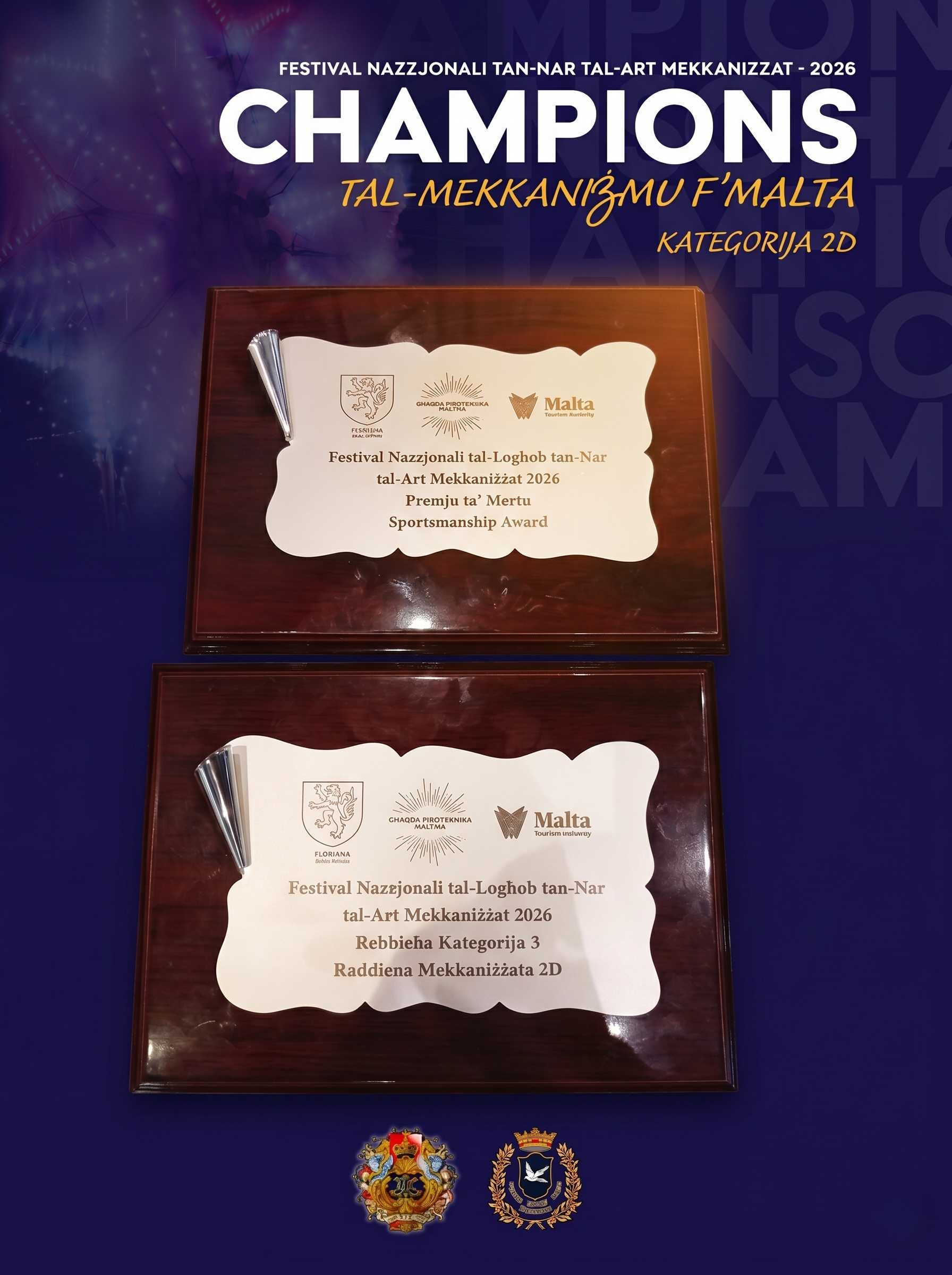  Rebbieħa fil-Festival Nazzjonali tan-Nar - L-ewwel post fil-Mekkaniżmu - 2D