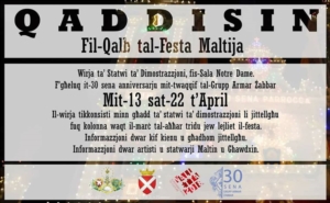 Qaddisin fil-Qalb tal-Festa Maltija - Attivita' mtellgħa mill-Grupp Armar Żabbar