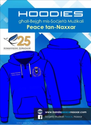 Hoodies għall-Bejgħ mis-Soċjeta' Mużikali Peace